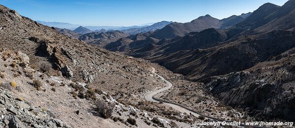 Route 13 de Uspallata à Mendoza - Argentine